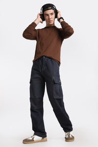 Men's Classic Dark Wash Deep Navy Cargo Pants