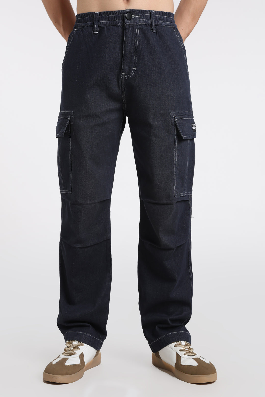 Men's Classic Dark Wash Deep Navy Cargo Pants
