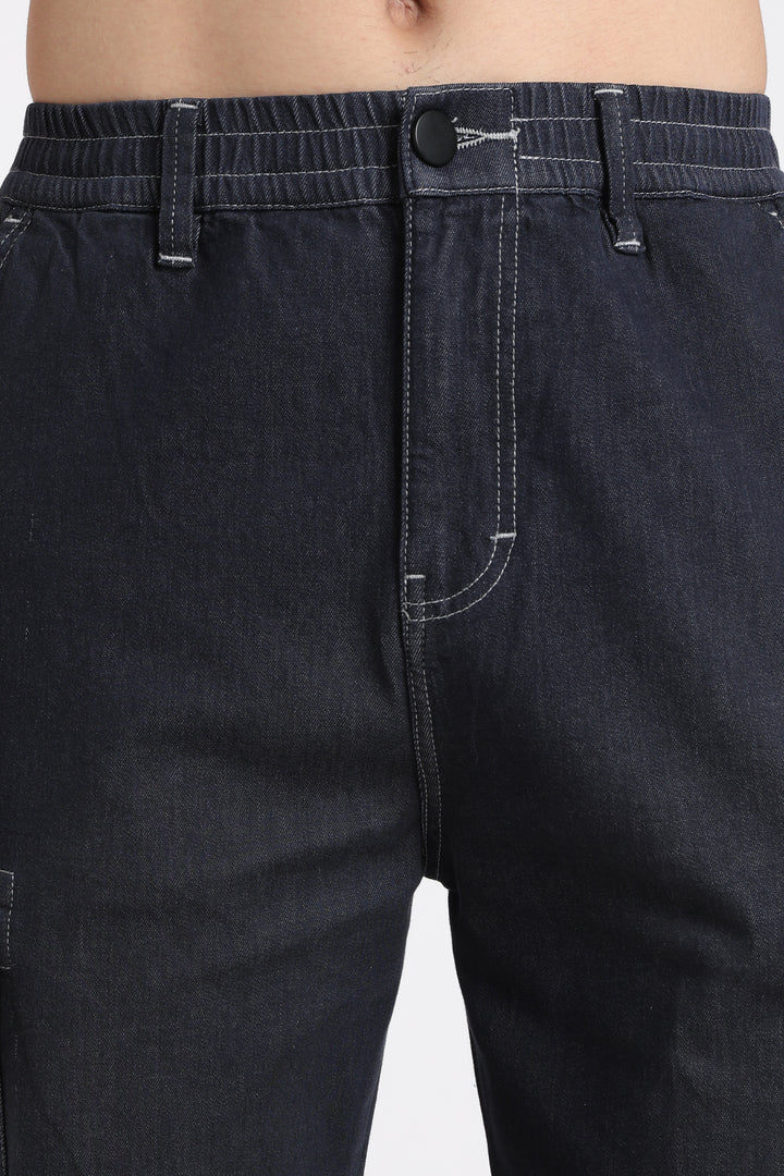 Men's Classic Dark Wash Deep Navy Cargo Pants