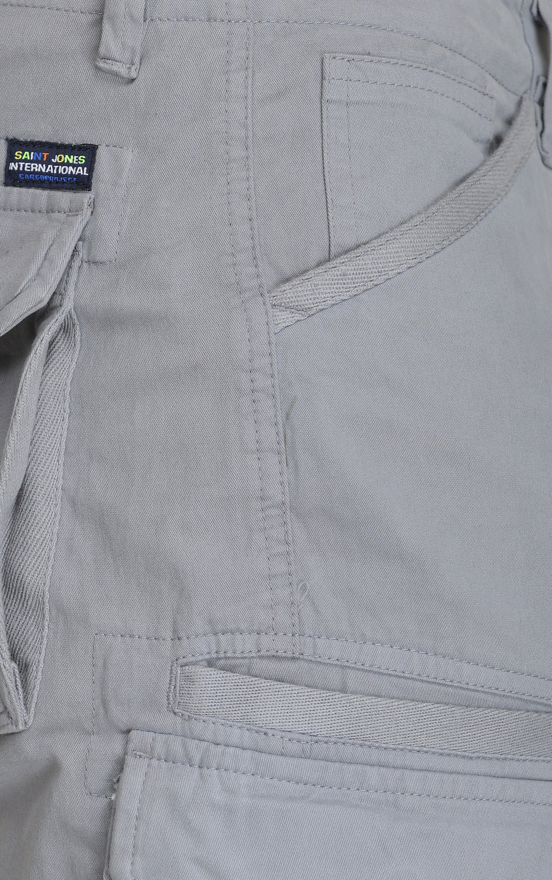 Buy online light grey cotton cargo 8-pockets for men