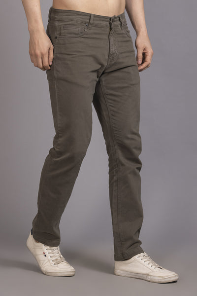Men Colored jeans Slimfit- Brown