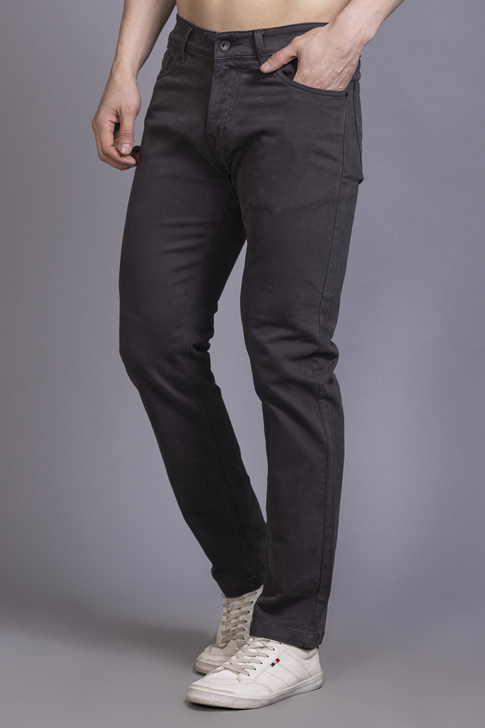 Men Colored jeans Slimfit-Dark grey
