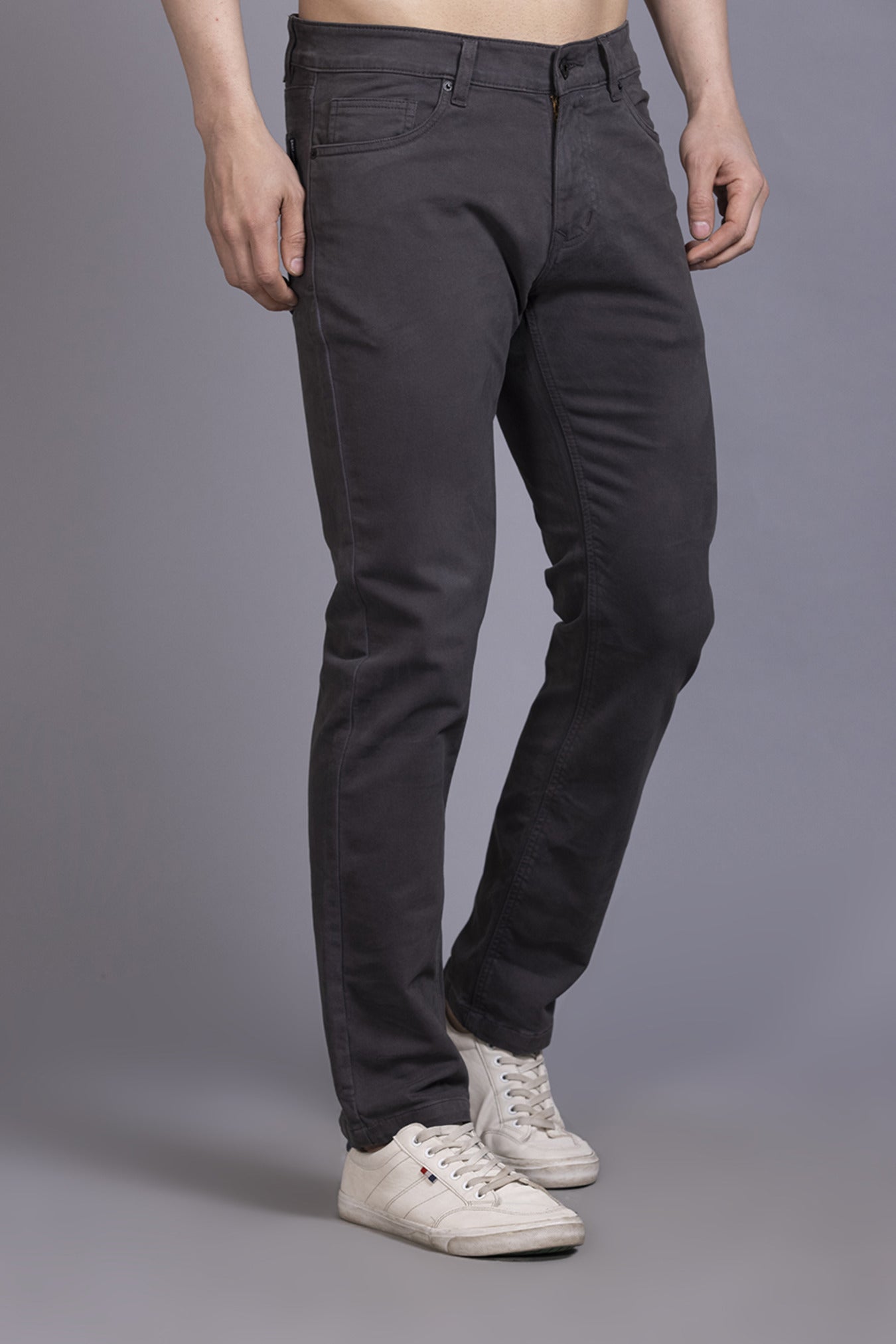 Men Colored jeans Slimfit-Dark grey