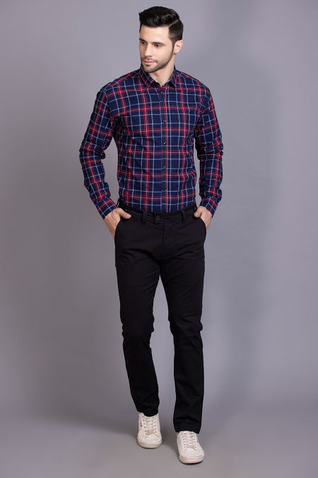 Red and Blue Cotton Check shirts
