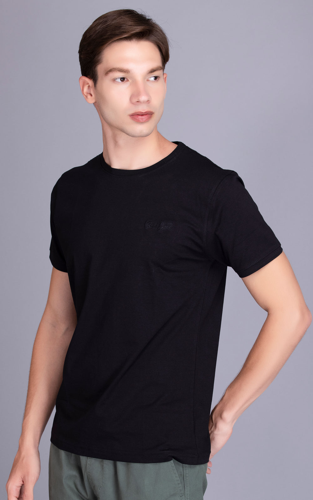 BUY Organic cotton Half sleeves T-shirt Black ONLINE