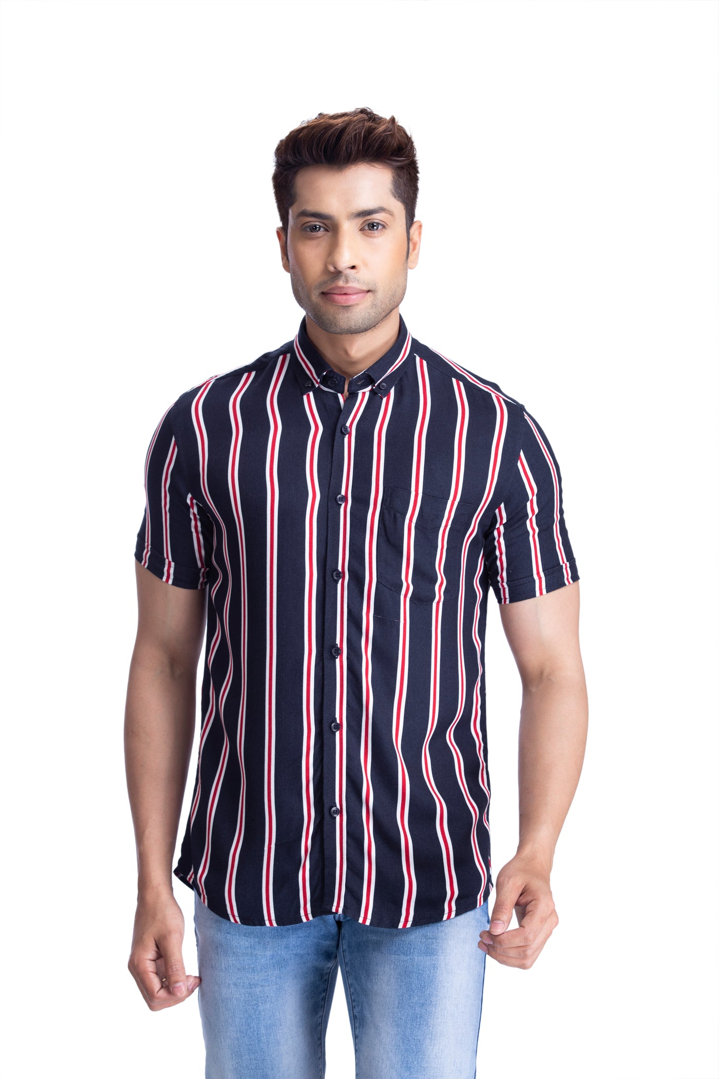 Buy Blue and Red stripes shirt for men online in India