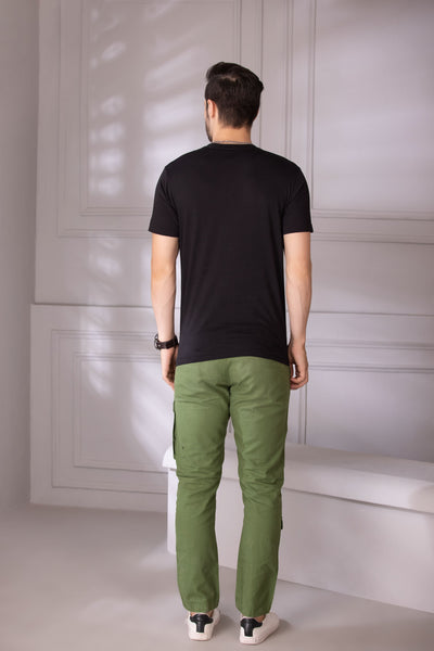 Men Slim Fit Cargo Pants Dark green