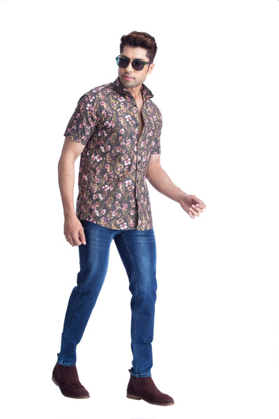 Brown floral Casual shirt
