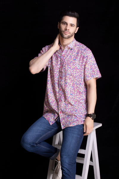 Pink floral Relaxed Fit Shirt
