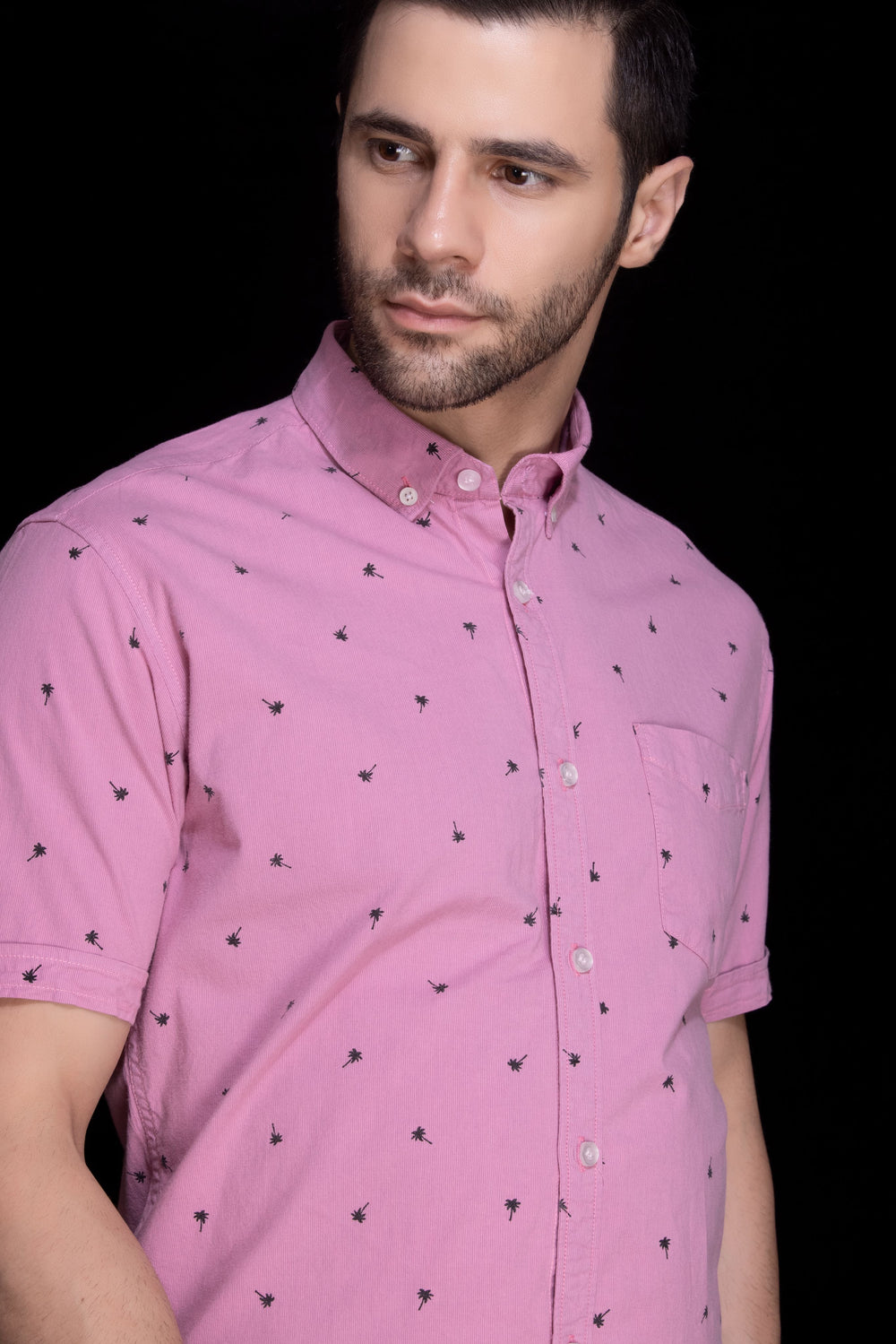 Pink and Blue Casual Printed Shirt
