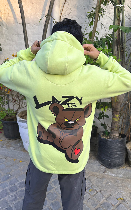 LAZYFOX TEDDY HOODIE-NEON